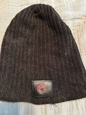 Love Your Melon Black Knit Beanie with Red Mulan Dragon Patch